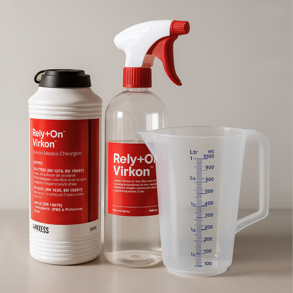 Rely+On™ Virkon™ Disinfettante Virucida Battericida Fungicida - 500 g con nebulizzatore incluso