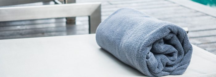 Pool towel on bed pool